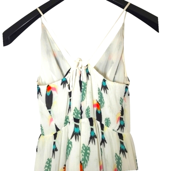 & Other Stories Frill Tiered Maxi Dress White w/ Multi Color Toucan Size…RARE - Picture 12 of 16
